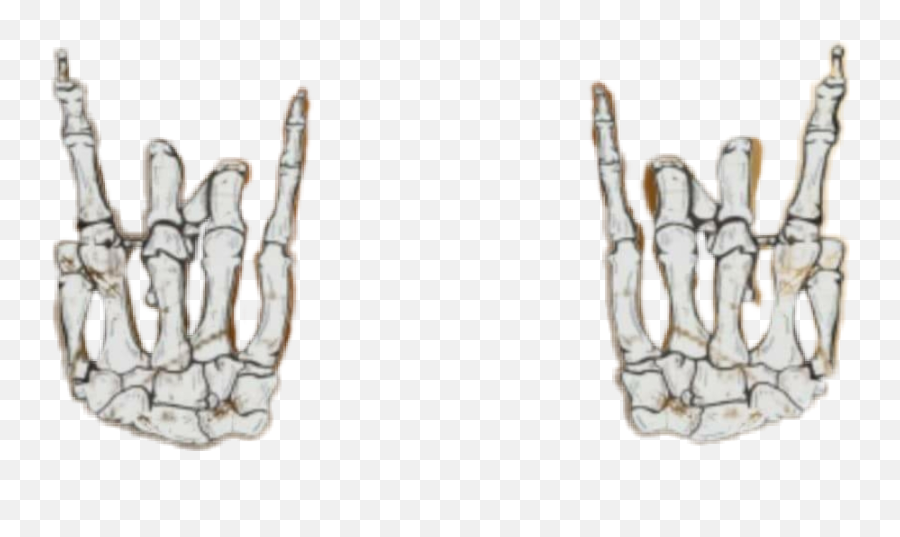 Hookemhornsrockandrollbonesskeletonhand - Radiology Emoji,Hook Em Horns Emoji