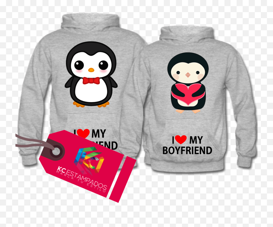 Download Polerones De Enamorados Love Pingüinos Png Polero - Price Ribbon Png Emoji,Emoji Enamorado Png