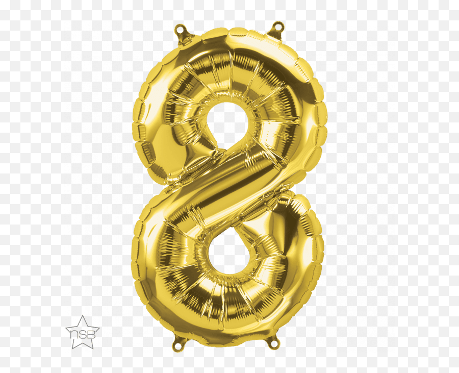 16 Number Age 88th Birthday - Eight Gold Shape Foil Number 8 Silver Balloon Emoji,Party Horn Emoji