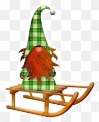 The Newest Sled Stickers - Transparent Christmas Gnome Png Emoji