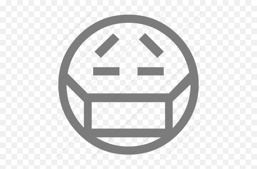 Iconsetc Simple Dark Gray Classic Emoticons Face With - Mouth Cover Mask Icon Emoji,Medical Emoticon