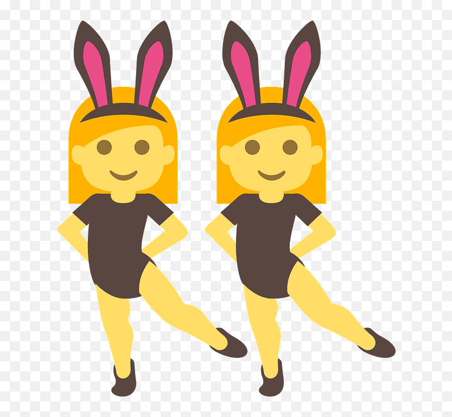 People With Bunny Ears Emoji Clipart - Twin Clipart,Bunny Emoji Transparent