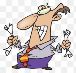 Cartoon Fed Up Man Clipart - With Emoji