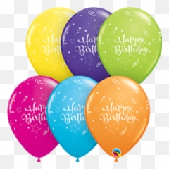 11q Assorted Happy Birthday Shine Star Tropical Print - Bonne Fête Ballons Emoji,Shining Star Emoji