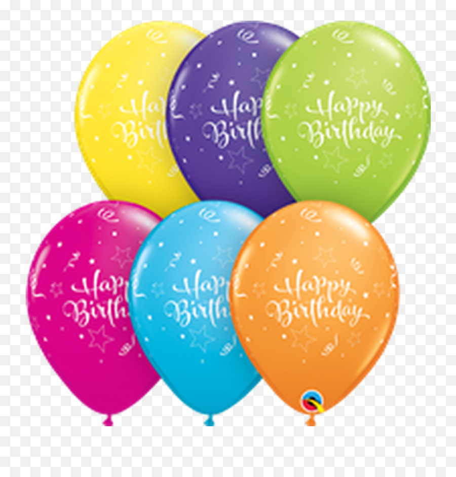 11q Assorted Happy Birthday Shine Star Tropical Print - Bonne Fête Ballons Emoji,Shining Star Emoji