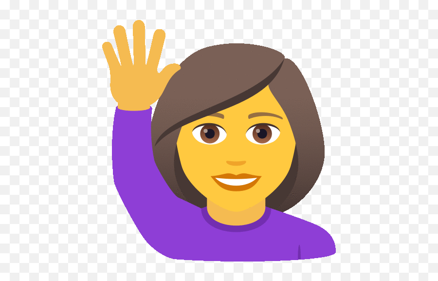 Woman Hand Raising People Gif - Gif Emoji,Raise Your Hand Emoji