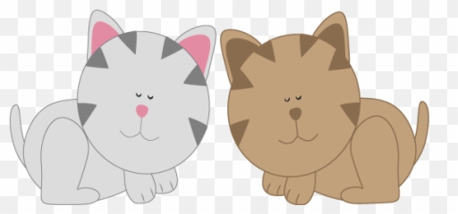 Two Cats Clipart - Clip Art Library Sleeping Kittens Clipart Emoji,Kitten Emoticons