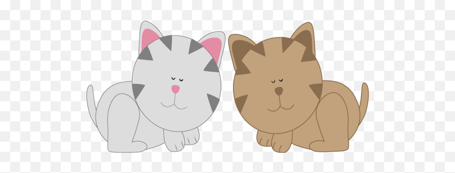 Two Cats Clipart - Clip Art Library Sleeping Kittens Clipart Emoji,Kitten Emoticons