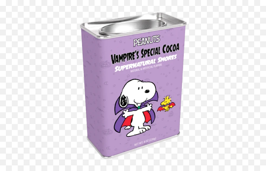 Peanuts Halloween Vampireu0027s Special Supernatural Smores Cocoa 8oz Rectangle Tin - Dog Food Emoji,Peanuts Emoji