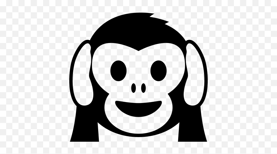 Emojione Bw 1f649 - Monkey Face Sticker Png Emoji,Black Emoji Backpack