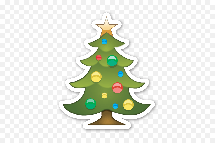 Christmas Tree Emoji Sticker Transparent Png - Christmas Tree Emoji Sticker,Christmas Emojis