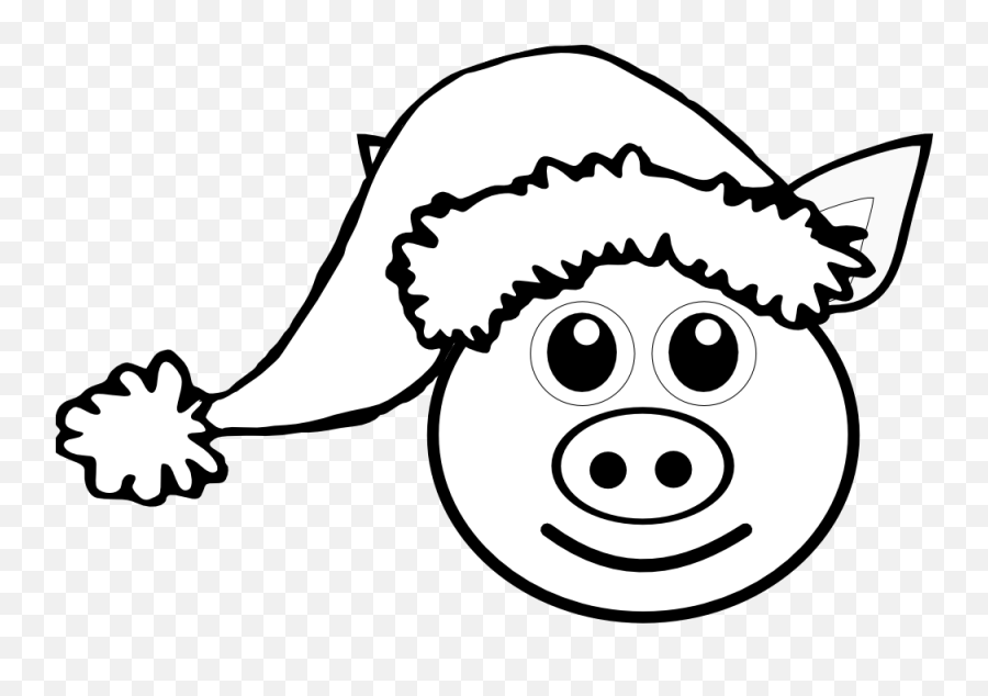 Hats Drawing Easter Picture - Santa Claus Cartoon Black And White Emoji,Lady Pig Emoji