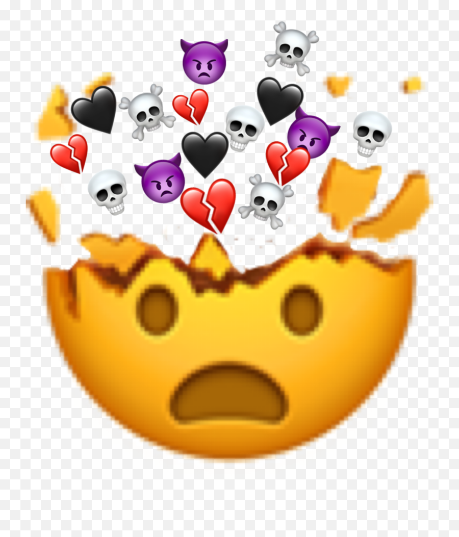 Emoji Mad Heartbroken Brokeup Shocked Mindblown Edit - Emojis De Iphone Png,Shocked Emoji