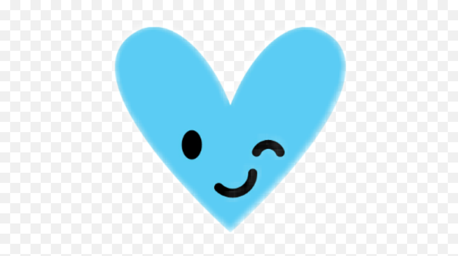 Heart Blue Blueheart Shape Wink Smile - Blue Heart With Smile Emoji,Winking Heart Emoji