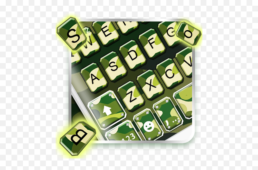 Green Camo Keyboard Theme Lietotnes - Vertical Emoji,Patriots Emoji Copy And Paste