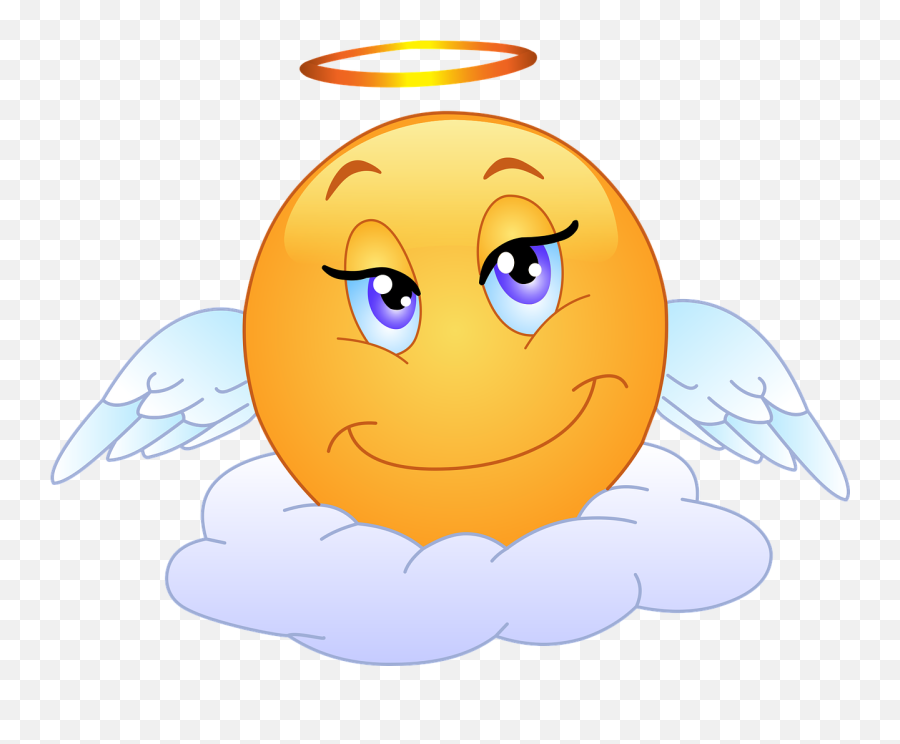 Female Angelic Halo Holy Wings - Holy Smiley Emoji,Eyes Emoji