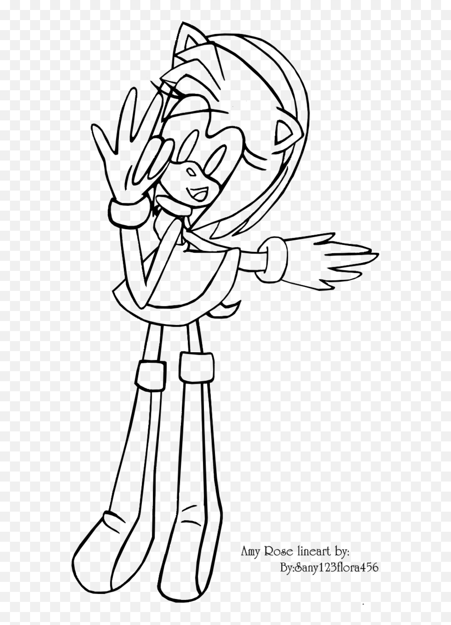 Amy Rose Cute - Line Art Emoji,Rick And Morty Emojis