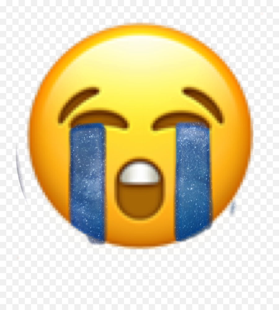 Sad Emoji Galaxy Blue Wah Sticker - Smiley,Wah Emoji