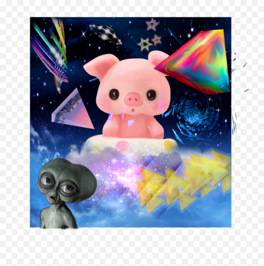 Freetoedit Pig Outer Space Glow Alien - Illustration Emoji,Outer Space Emoji