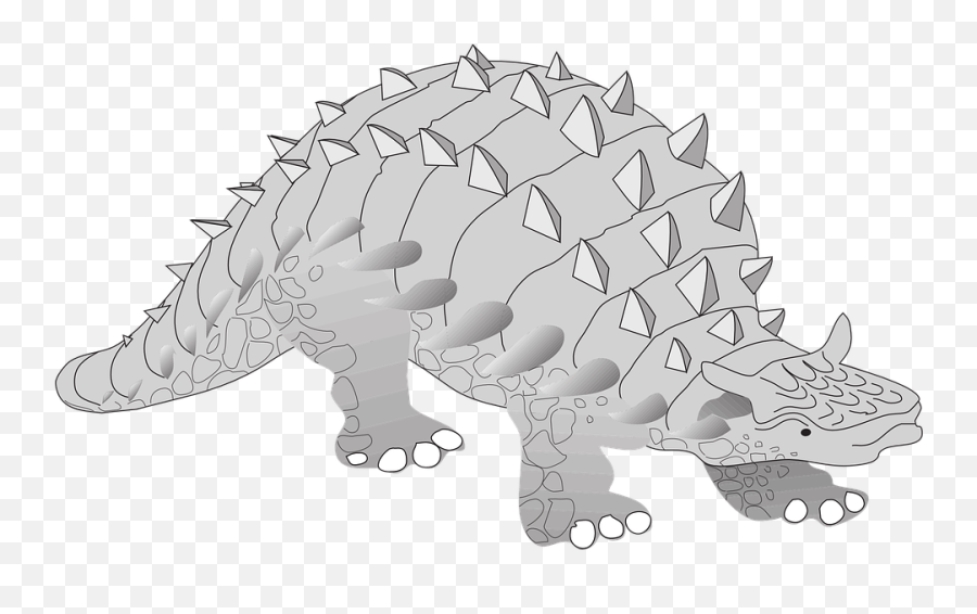 Free Dino Dinosaur Vectors - Black And White Dinosaur Spike Clipart Emoji,Godzilla Emoticon
