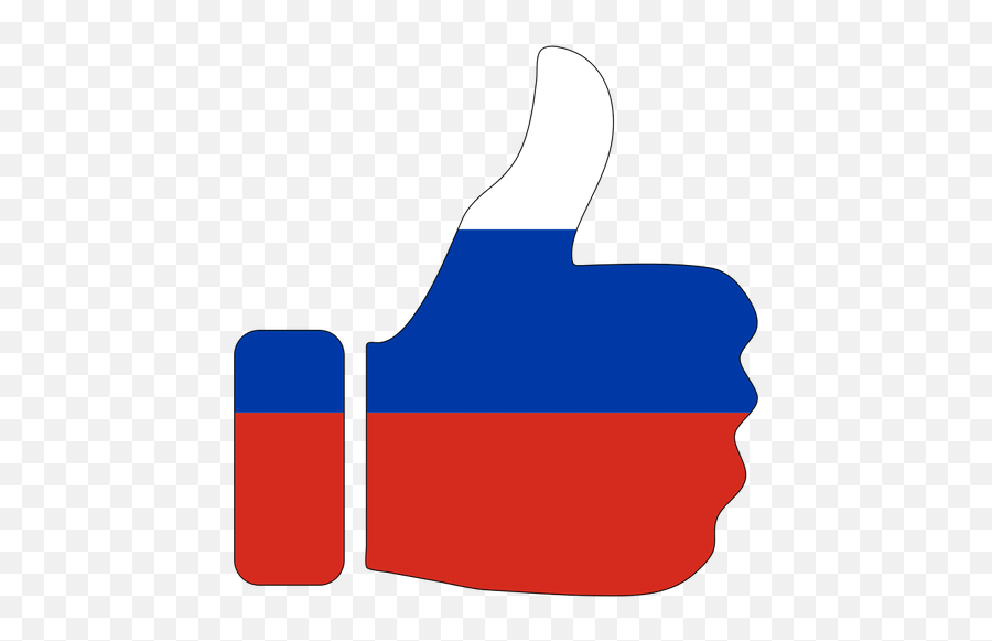 Pollici In Su Con Colori Russi - Clip Art Emoji,Russian Emoji