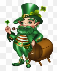 March Ireland 17 Day Saint Leprechaun - Transparent Background Clipart Emoji