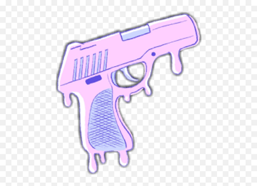 Gun Pistol Pink Pastel Sticker - Kawaii Gun Emoji,Gun Emoji