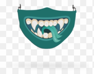 Custom Printed Face Coverings - Scary Monster Happy Emoji