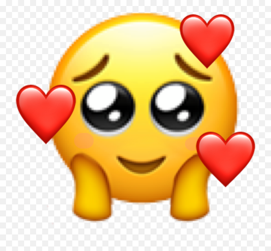 Aww Love Hearts Sticker - Pleading Emoji With Hearts,Aww Emoji