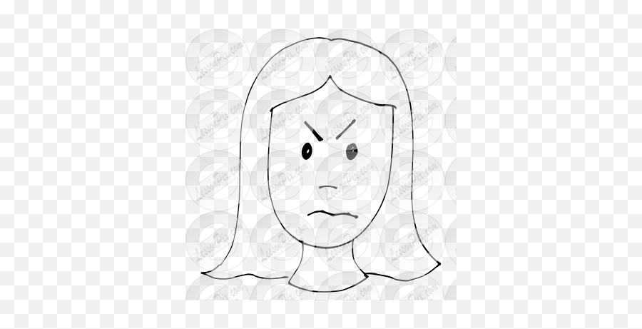 Angry Outline For Classroom Therapy Use - Great Angry Clipart Happy Emoji,Mad Face Emoticon
