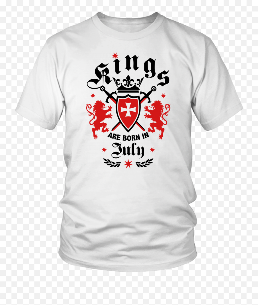 Kings July King Lions Knight Shield Cross Birthday Tshirt - Trump We Trust Shirt Emoji,King Emoji