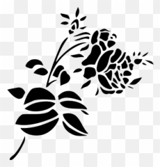 Stylized Rose Black Silhouette - Róa Czarna Png Emoji,Snowflake Emoji