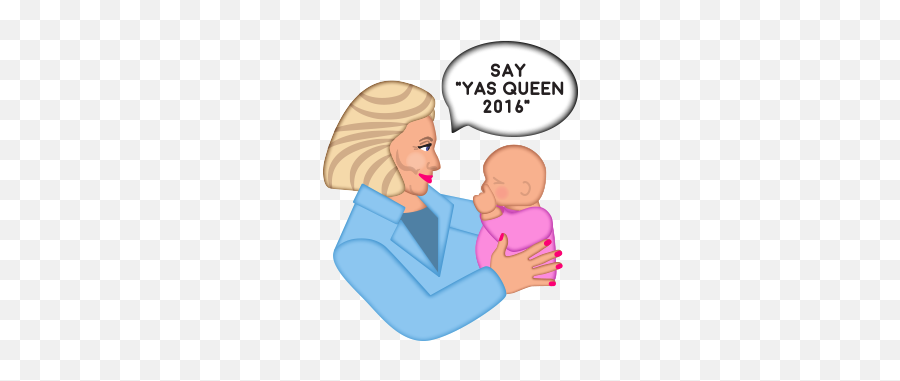 Hillarymoji - Cartoon Emoji,Yas Queen Emoji