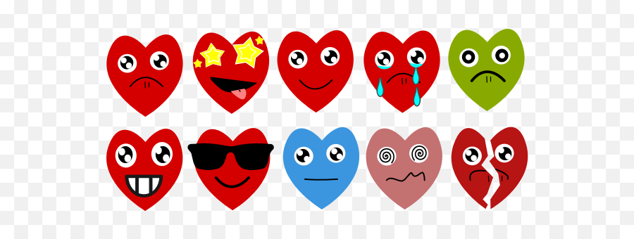 Emoji Hearts - Emotions Heart Clipart,Emoji