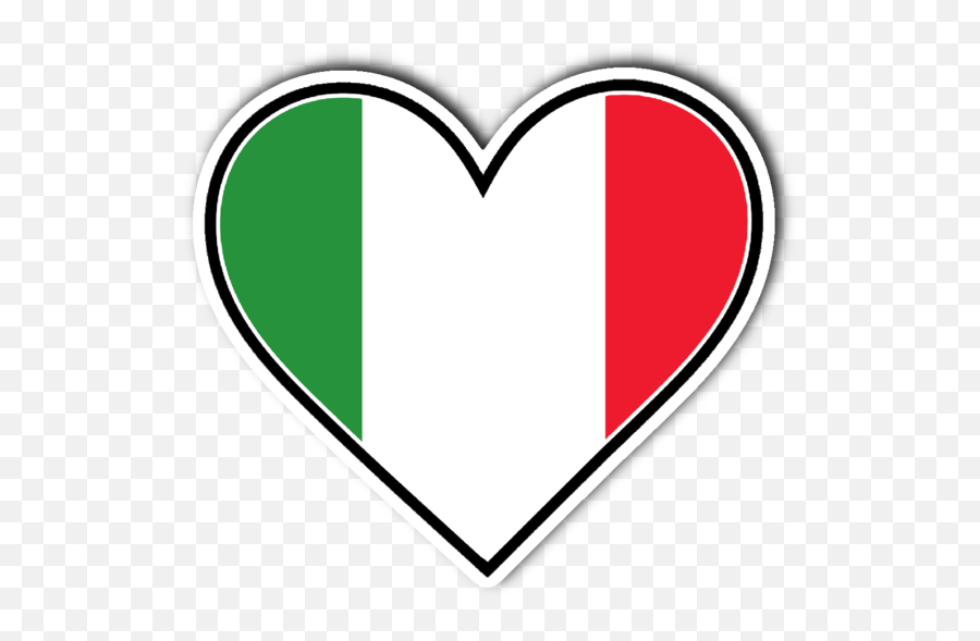 Italian Flag Heart Vinyl Die Cut Sticker - Italian Flag Heart Png Emoji,Peru Flag Emoji