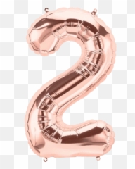 Rose Gold Number 2 Balloon - 12 Balloons Rose Gold Emoji,Rose Gold Emoji