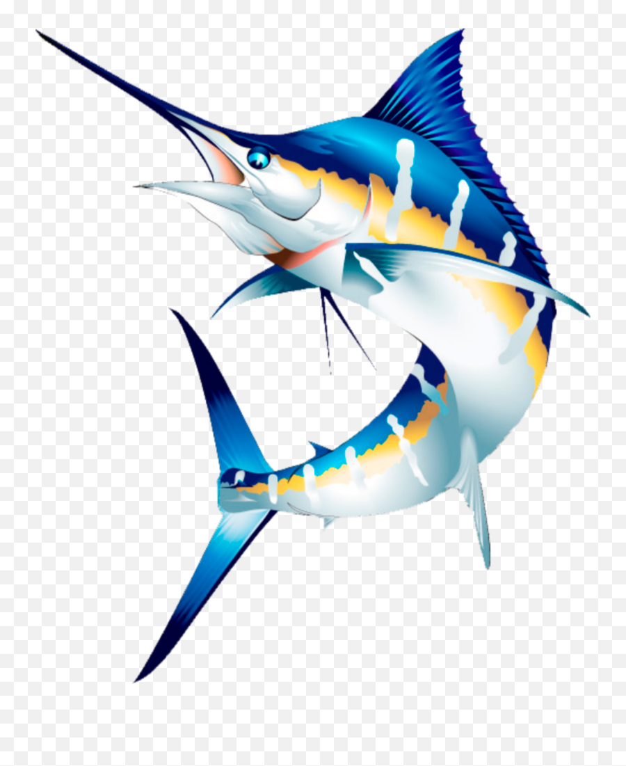 Mq Blue Fish Swordfish Water - Cartoon Swordfish Jumping Out Of Water Emoji,Swordfish Emoji