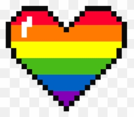 Rainbow Heart Png Picture - Pixel Art Emoji