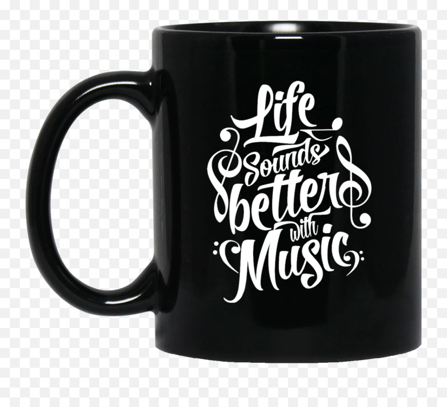 Life Sounds Better With Music Mug - Family Mugs Emoji,Sax Emoji