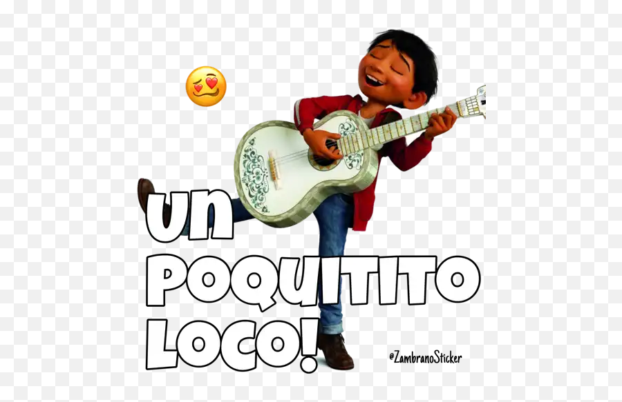 Cocodisney Pixar Stickers For Whatsapp - Miguel Playing Guitar Coco Emoji,Acoustic Guitar Emoji