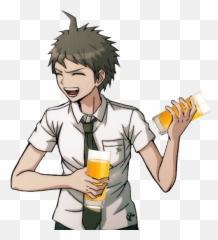 Haijme and his orange juice danganronpa danganronpa2go - Hajime Hinata Sprites Transparent Emoji