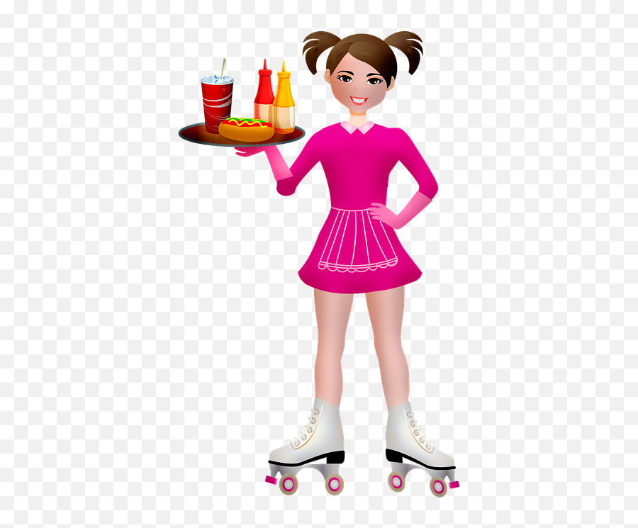 Car Hop Drive In Restaurant Retro - Cartoon Emoji,Roller Skate Emoji