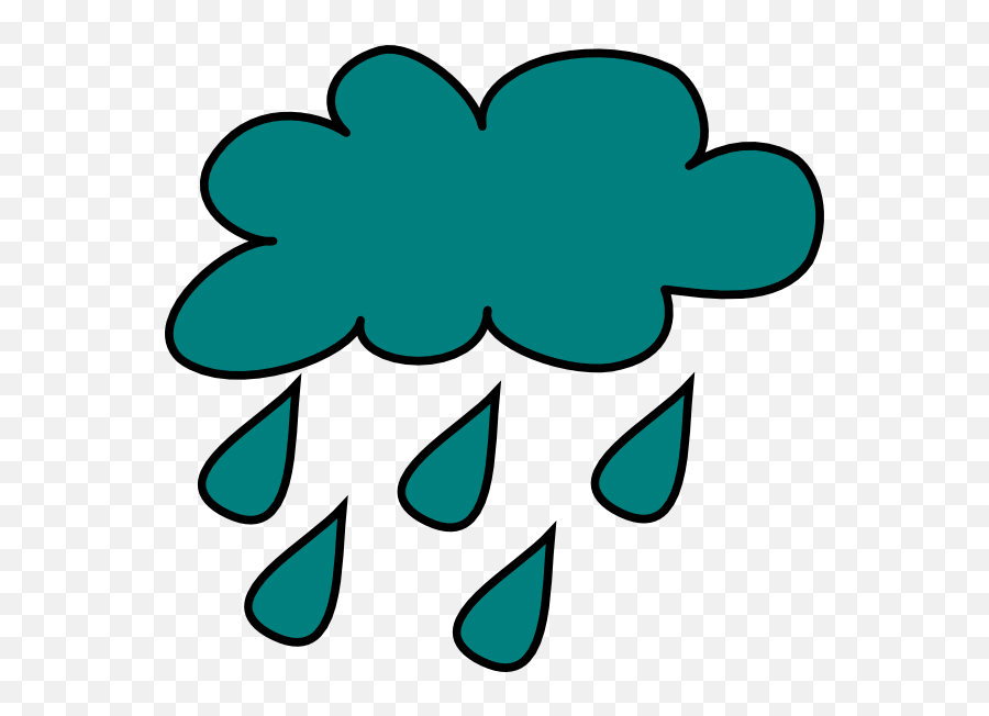 Rain Cloud Clip Art At Clker - Cartoon Image Rain Clouds Cartoon Picture Of Rainy Weather Emoji,Raining Emoji