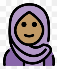 Woman with headscarf emoji clipart Free download - Simbol Perempuan Bertudung