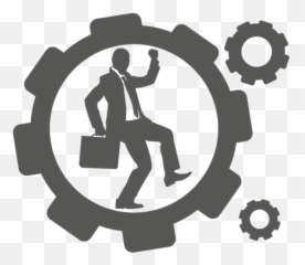 Businessman running inside cogwheel - Transparent PNG u0026 SVG Job Advertisement For Fresh Graduate In Information Technology Emoji