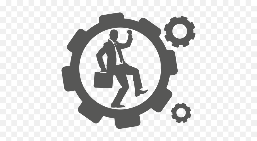 Businessman Running Inside Cogwheel - Transparent Png U0026 Svg Job Advertisement For Fresh Graduate In Information Technology Emoji,Segway Emoji