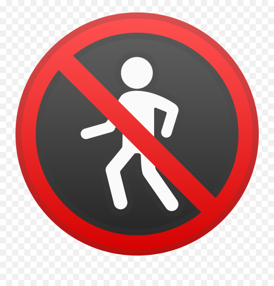 No Pedestrians Icon - Prohibido Paso De Peatones Emoji,No Sign Emoji