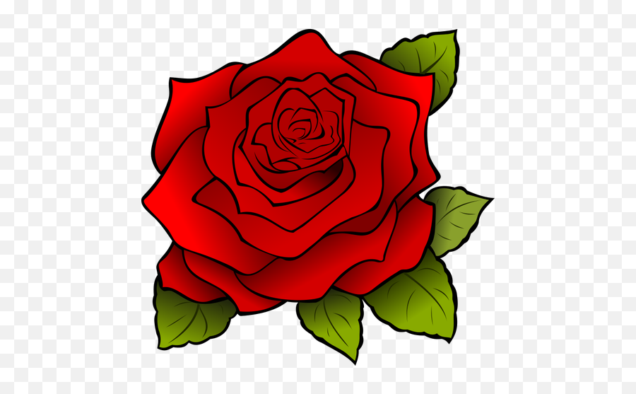 Flor Rosa Con Contorno Negro - Rose Cartoon Emoji,Roses Emoticon