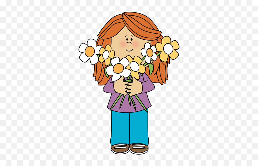 Free Withered Flower Clipart For Kids - Girl With Flowers Clipart Emoji,Wilting Rose Emoji
