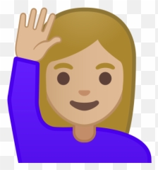 Woman Raising Hand Medium Light Skin Tone Icon - Woman Raise Hand Icon Emoji,Raise Hand Emoji